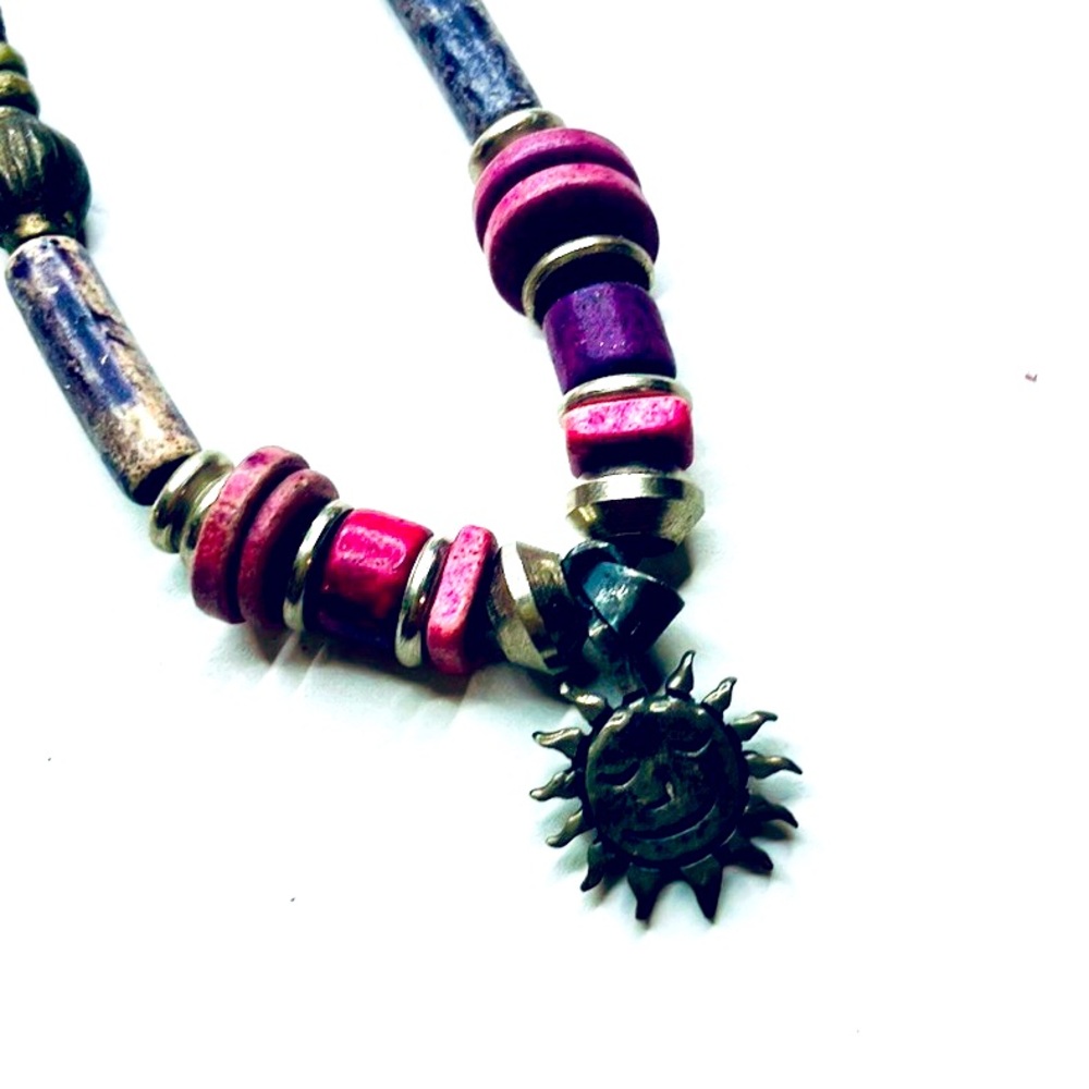Purple Leather Sun Choker Y2K